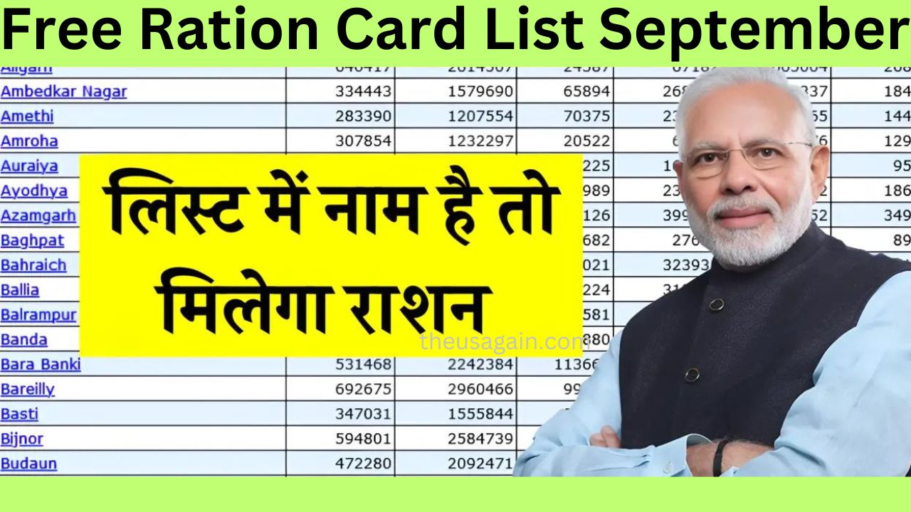 Free Ration Card List September